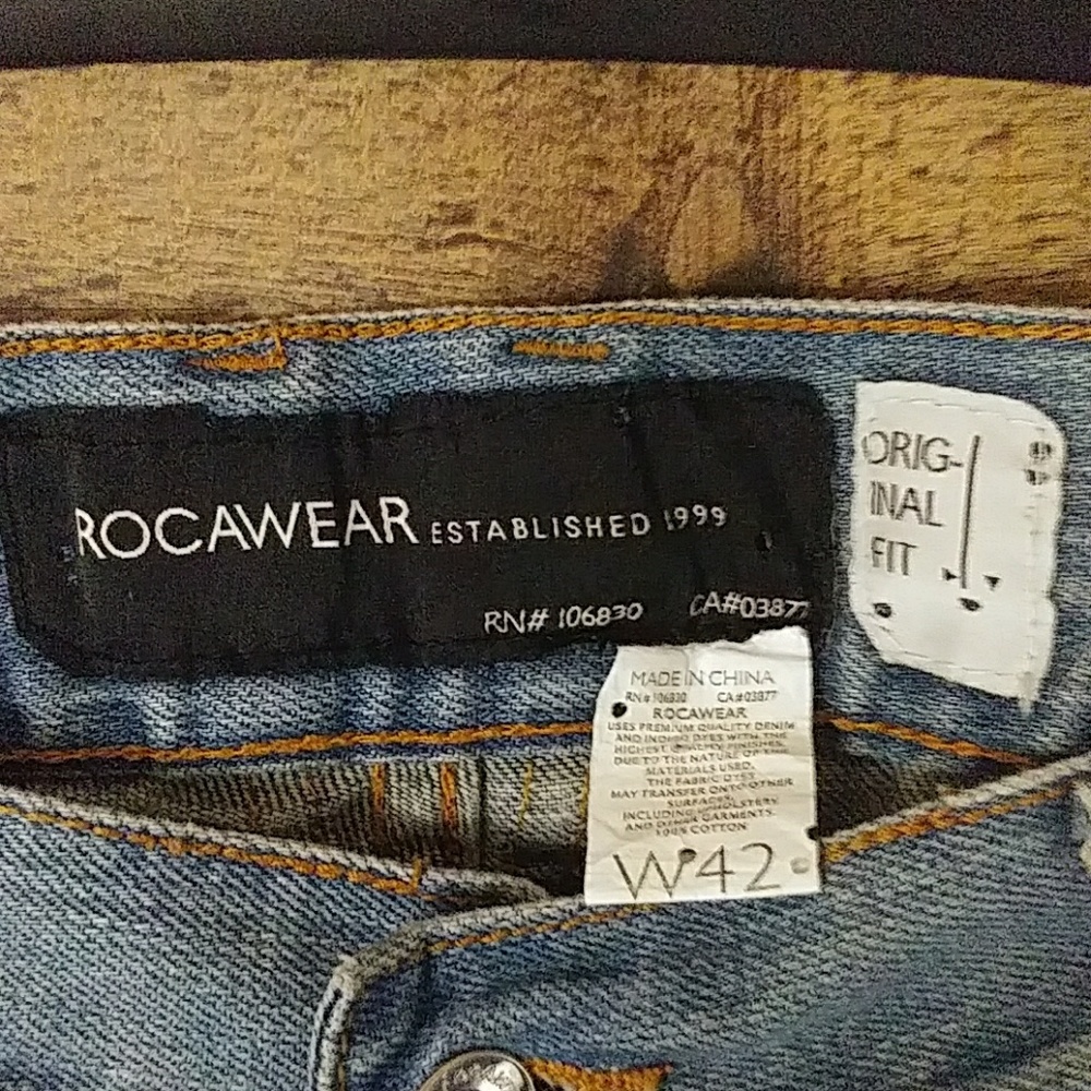 Rocawear distressed jeans.